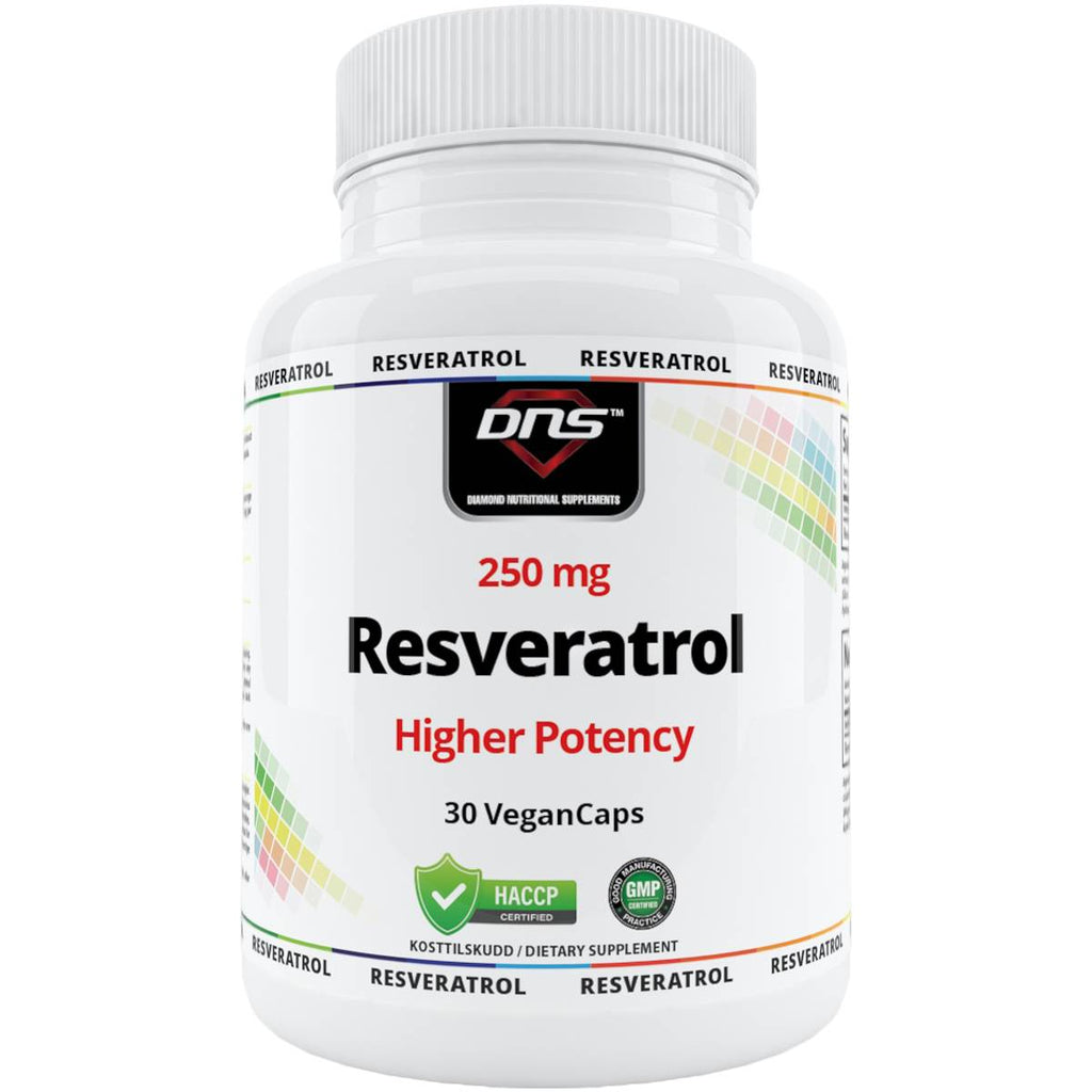 en hvit boks med resveratrol fra DNS