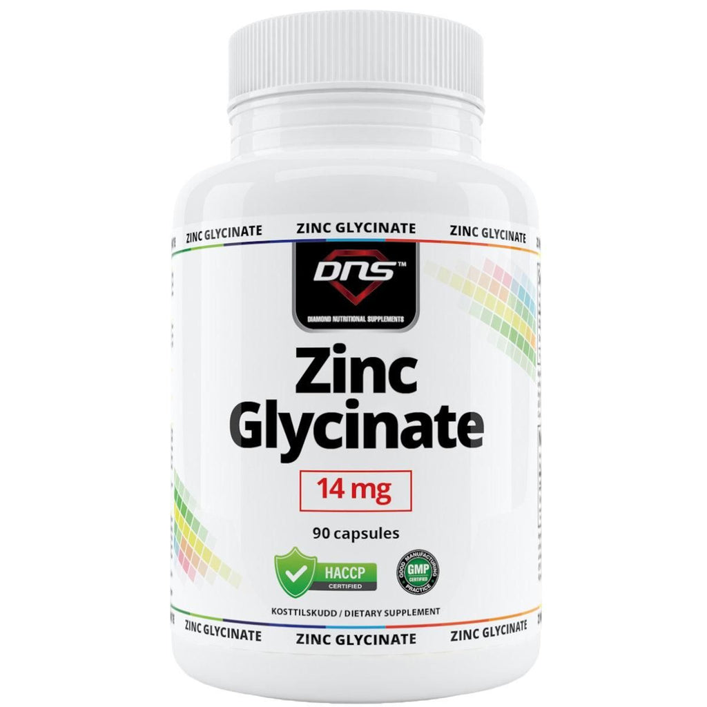 en hvit boks med zinc glycinate fra DNS