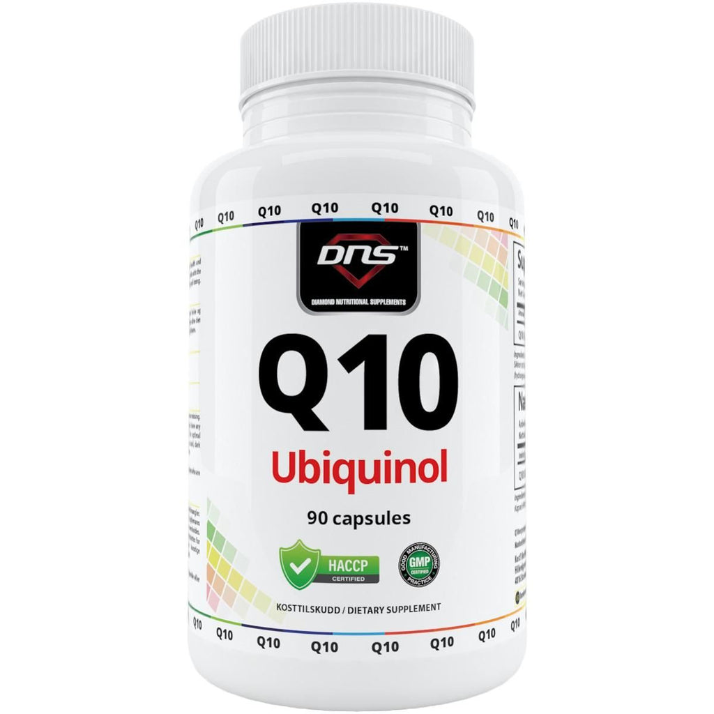 En hvit boks med Q10 Ubiquinol fra DNS