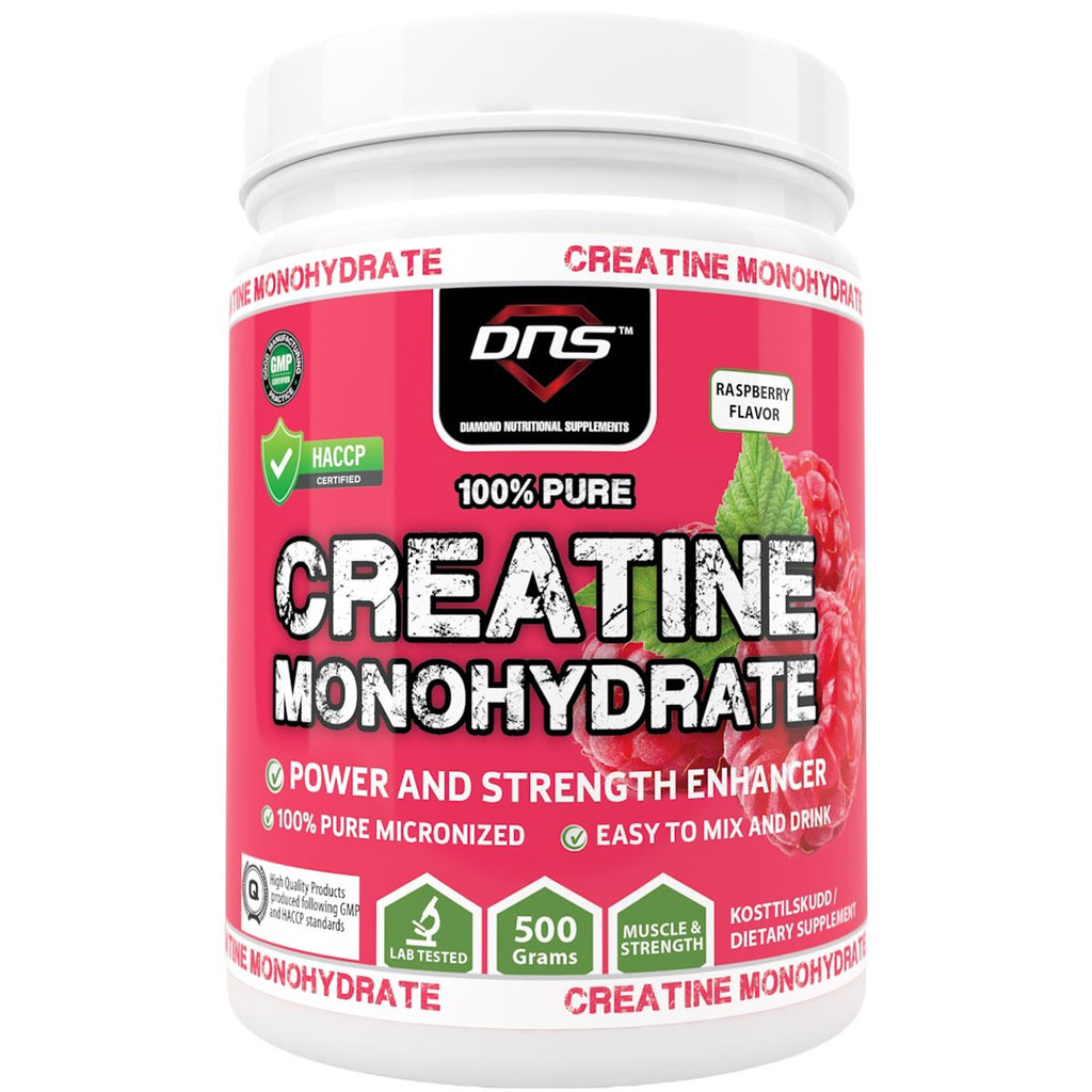 DNS 100% Pure Creatine Monohydrate Raspberry 500 gram-Highwhey.no