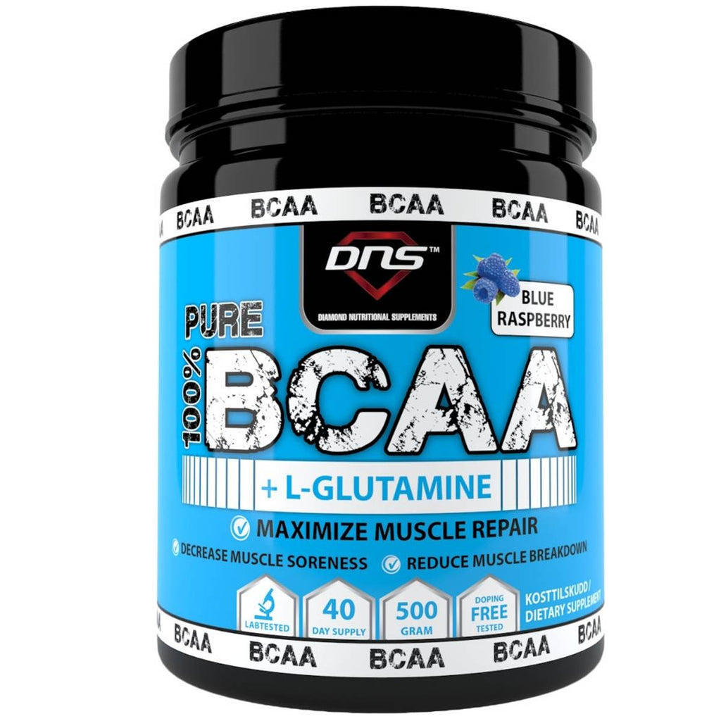 DNS BCAA + L-Glutamine Blue Raspberry 500 gram-Highwhey.no