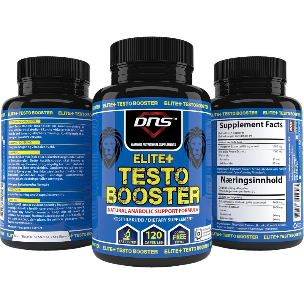 Bilde av 3 bokser med DNS Elite testo booster