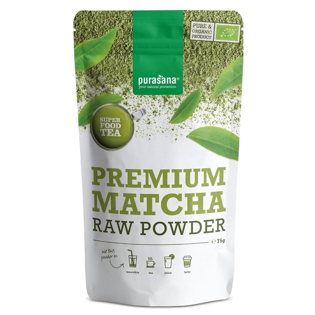 Purasana Premium Matcha Raw Powder 75 gram-Highwhey.no
